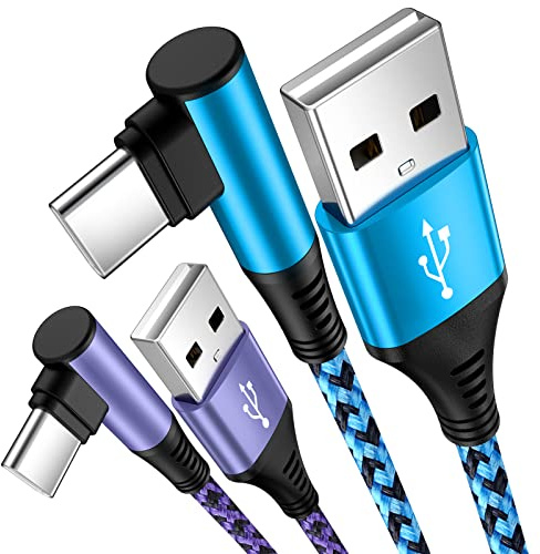 USB Typ C Kabel 1.8M 2Stück,Ladekabel USB C Schnellladekabel 90 Grad Winkel USBC Kabe Handy Ladekabel für Samsung Galaxy A55/A56/A17/A16/A15/A54/A53/A34/S25/S24/S23/S22/S21/Z Flip 7/6,Xiaomi