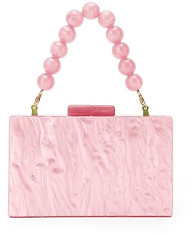 Fecialy Mujeres Acrílico Embrague Bolso Cuentas Tarde Bolso Mármol Embrague Formal Fiesta Boda Nupcial Crossbody Bolsa