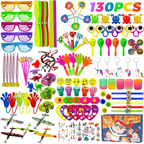 Withosent 130 Stück Mitgebsel Kindergeburtstag Gastgeschenke, Give Aways Pinata Party Favor Kleinspielzeug Set für Kinder, Geschenktüten Schatztruhe Kleine Geschenke Flummies Mädchen Jungen Geschenk
