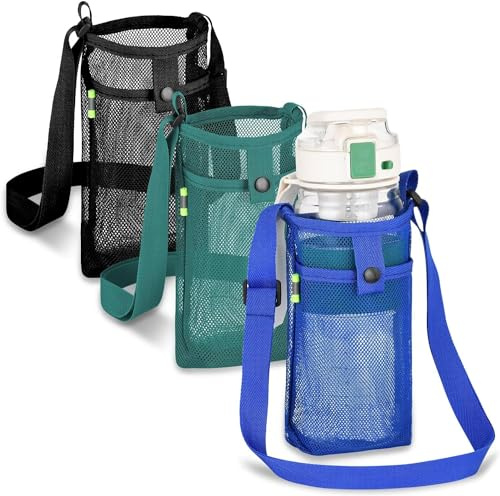 3 Water Bottle Holders with Straps, Lightweight Water Bottle Carrier | Bottles Holders with Adjustable Shoulder Straps, Suitable for Hiking, Traveling, Cycling, Fitness