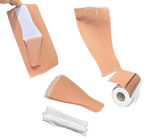 BIMEI Support de ruban adhésif pré-découpé pour un ajustement parfait pour les transgenres et Drag Queen Tuck Yourself auto-adhésif ou percé, nude, L (10Pcs)