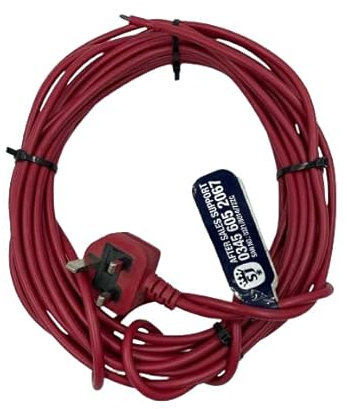 10m Long Red Power Cable Flex Lead For Spear & Jackson Hedge Trimmers & Grass Trimmers