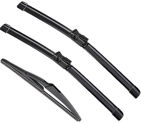 Wischerblätter-Set für vorne und hinten, kompatibel mit Renault Twingo 2 II 2007–2014, Windschutzscheibe, Autozubehör, Abdeckung 2011 2008 2010 2009 (Farbe: vorne, Größe: RHD)