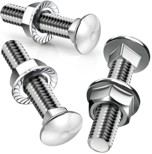 SWTYExt 25 Pezzi Bulloni Testa Tonda M8X60mm Viti a Testa Piatta con Dadi a Flangia M8 DIN 6923 Viti per Cerniere Costruzione Macchine Industriali e Decorazione Domestica