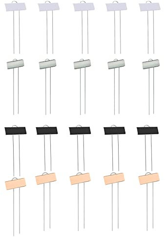 Metall Pflanzenschilder Pflanzenetiketten, 20-Pack Pflanzenstecker Wetterfest Pflanzen Schilder Höhe 26cm,4 Farben Gartenschilder Kräuterschilderm Wiederverwendbares Plastik Schilder Zum Beschriften