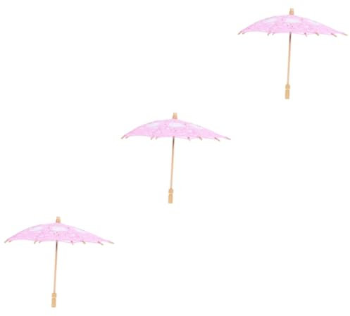 PACKOVE 3 Stücke Elegante Hochzeit Spitze Regenschirm Requisiten Braut Tanz Regenschirm Foto