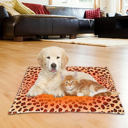 Coussin chauffant USB pour animaux de compagnie – Tapis chauffant imperméable et réglable pour chiens et chats | 3 réglages de chaleur, fond en tissu antidérapant, peluche courte douce, tapis chauffan