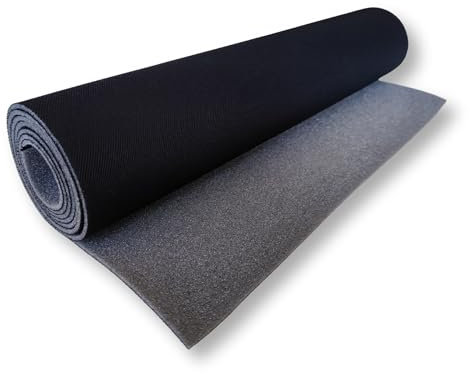 TAPHICEROS Dachhimmel Stoff, 200 x 180 cm, Schwarz, Meterware Textil Innenraumverkleidung Autostoff Reparatur Autohimmelstoff, Autohimmel, Bezugsstoff Polster, Auto Caravan Boot Wohnmobil DIY