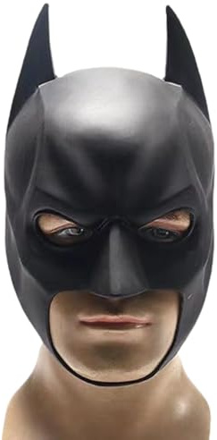 UZNIYTR Masque En Latex Pour Halloween, 1PCS Casque Complet En Latex Noir, Accessoire De Déguisement, Horreur, Accessoire De Costume d'Halloween, Masque De Jeu De Rôle