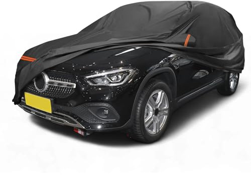 A ABSOPRO Copertura Auto per Mercedes-Benz GLA 2013-2023 in Cotone Spunlace per Esterni Copertura Auto Impermeabile Antivento Protezione dal Sole Pioggia Neve con Zipper per Porta Nero