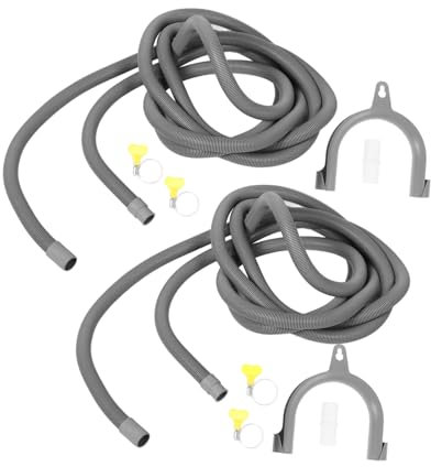 Angoily 2sets Flexible Drain Extension Hose Drainpipe Extension Kit for Washing Machine Dishwasher