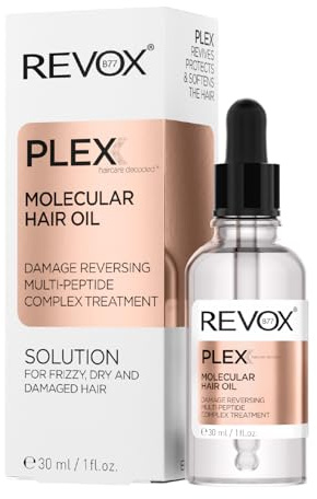 REVOX B77 - Plex Molecular Hair Oil, 30 ml, Aceite Cabello Seco y Dañado, Complejo Multipéptido que Restaura las Fibras Capilares, Nutre y Restaura el Pelo, Antiencrespamiento Cabello
