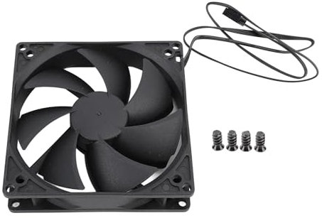 PWM Case Fan, 100mm Dual Ball Intelligent Temperature Control 1800RPM High Speed Low Noise 4PIN Computer Case Cooling Fan for PC, PWM PC Fan Low Noise, 4 Pin PWM Case Fan