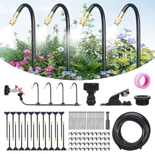 Garten Bewässerungssystem, 360 ° Gekrümmter Garten Automatisches Bewässerungssystem, Drip Irrigation System, Irrigation System Garden für Landschaft, Flower Bed und Terrasse Pflanzen (20M)