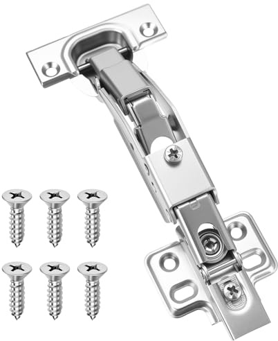 ANBEEISS 1 Set Weitwinkel-Topfscharniere, 125°, Softclose | Weitwinkel-Topfband, Eckanschlag 125°, für Schranktüren und Kleiderschränke, inklusive Schrauben, Softclose-Funktion.