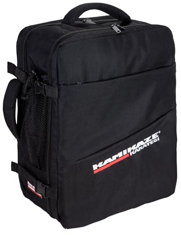 Kamikaze Reiserucksack, 46 x 38 x 20 cm, 35 l, für 43,2 cm (17 Zoll) Laptop, Handgepäck, Rot/Schwarz/Olivgrün