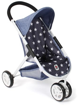 Bayer Chic 2000 Cochecito de muñecas Speedy – Estrellas Azul Marino – Adecuado para muñecas de hasta 46 cm – Altura del Deslizador: 58 cm