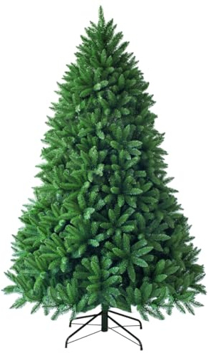 HOMFME 5FT/6FT Artificial Christmas Tree, Hinged Xmas Tree with 600/1250 Branch Tips, Foldable Metal Stand, Unlit Holiday Decorative Tree, Easy Assembly (180cm)
