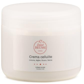 Dotor Beussi Crema Massaggio Anticellulite – Trattamento Tonificante e Drenante per Inestetismi della Cellulite – Con Limone, Alga, Rusco, Salvia e Olio di Mandorle Dolci – Effetto Rimodellante 250 ml