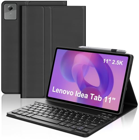 SENGBIRCH Funda con Teclado para Lenovo Idea Tab 11 2025, Español Ñ Bluetooth Inalámbrico Extraíble Teclado para Lenovo Idea Tab 11 Pulgadas (TB336FU/TB336ZU), Negro