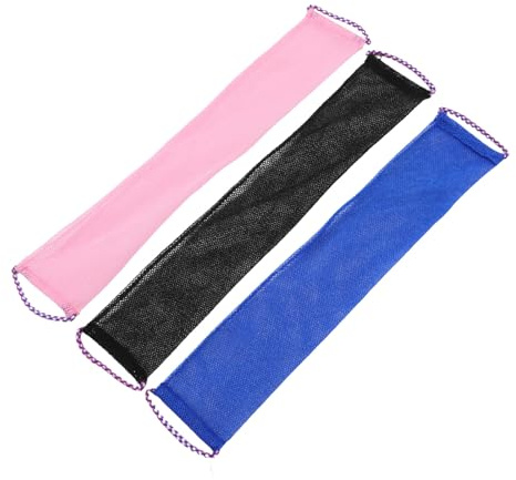Healvian 3pcs African Exfoliating Net Sponge Shower Rag Set, Foaming Body Scrubber Back Exfoliator Towel for Skin Smoother, Nylon Bathing Accessories for Men and Women