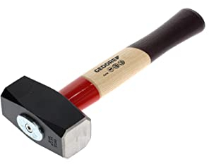 GEDORE Fäustel mit Holzgriff, 1500 g Kopfgewicht, Hammer mit Eschenstiel, Werkzeug, geschmiedet, Rotband-Plus, 620 E-1500