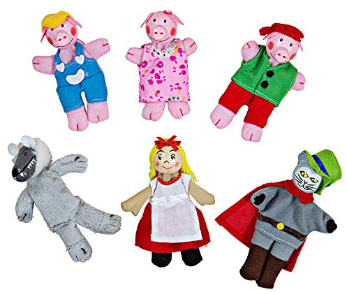 Bigjigs Toys Pupazzi per Dita Cappuccetto Rosso