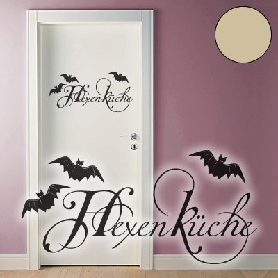 Klebesüchtig A235 Türtattoo - Wandtattoo Hexenküche 60cm x 29cm beige - Dekoration - Bad - Wohnzimmer - Aufkleber - Wandsticker
