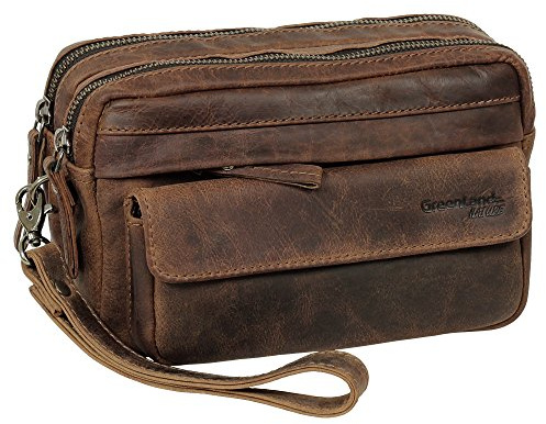 Greenland Nature Montana Handgelenktasche Herrentasche Leder 21 cm