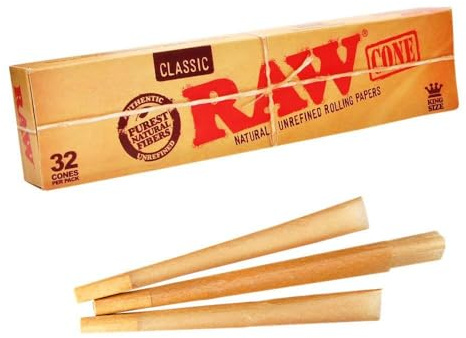 Raw 64x konische Hülsen ungebleicht (2x32) Jointhülsen Joint Cones pre-rolled