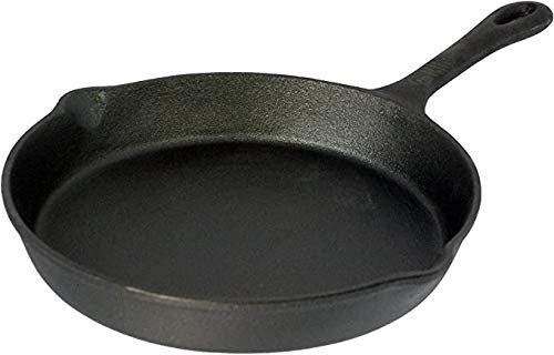Buckingham Pre-Seasoned Premium Cast Iron Skillet Frying Pan Suitable for Induction Electric Gas Oven Safe Ideal for BBQ Grilling Cast Iron Pan for Low Fat Healthy Cooking (27 Cm)