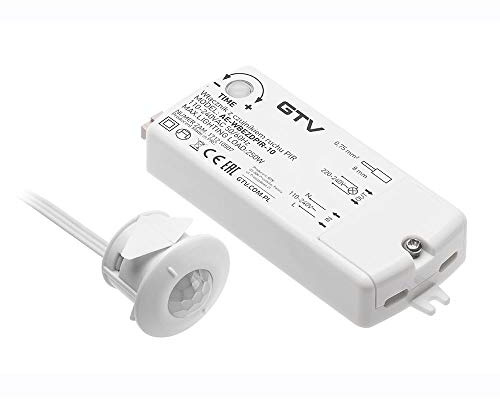 GTV Lighting PIR Sensor Switch for On/Off Switching Open Door Lights Turn on 240V 250W White
