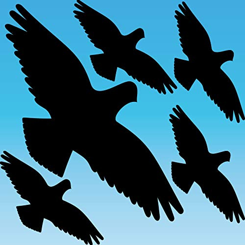 GreenIT Warnvogel schwarz Set L (groß) Vogel Vögel Warnvögel Silhouette Aufkleber Tattoo Fenster Schutz gegen Vogelschlag Deko Folie