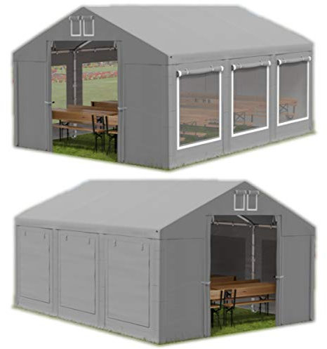 Das Company Partyzelt 5x6m Lagerzelt Universalzelt Moskitonetz wasserdicht grau Zelt 560g/m² PVC Plane Hochwertigeszelt Gartenzelt Summer ISDM - Faltpavillon, Gartenpavillon, Pavillon - Gartenhaus