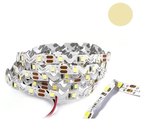 Striscia led curvabile 12V smd 2835 5 metri strip adesiva pieghevole per creare insegne angoli curve lettere (Luce Naturale)