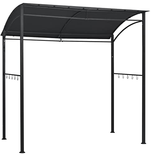 vidaXL Gazebo per Barbecue 215x150x220 cm Antracite in Acciaio