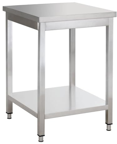 GastroHero Edelstahl Arbeitstisch I Arbeitstisch 100x60 cm mit Grundboden I ohne Aufkantung I Edelstahltisch für Gastronomie I Gasto Tisch AISI 201 (800 x 700 x 850 mm, ohne Aufkantung)