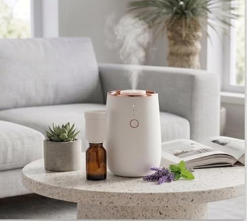 DI FIORI 2024 - Waterless Silent Scent Diffuser - Essential Oil Diffuser Portable, Diffusers Battery Operated Cordless - Nebulizer Car Diffuser, 9 Ambient Light, Aromatherapy Diffuser