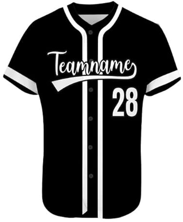 AIFLM Benutzerdefinierte Baseball-Trikots, Personalisierte Button-Down Baseball-Shirts, Individuelle Baseball-Shirts FüR MäNner, Frauen, Jugendliche, Druck-Namennummern