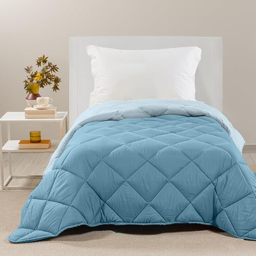 Caleffi Trapunta Singolo Invernale Microfibra 170x265 cm Piumino Caldo | piumino e piumone letto singolo, per inverno e mezza stagione, morbido, caldo, tinta unita, lavabile
