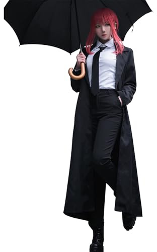 CR ROLECOS Chainsaw Man Cosplay Denji Makima Cosplay Outfit Costume Power Uniform Men Black Jacket Suit Set Halloween