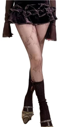 YIZITU Collant fantasia Calze a rete Collant a vite Calze autoreggenti Calze Leggings Collant per donne ragazze leggings estivi, Borgogna scuro, S-L