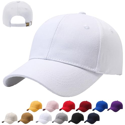 CWENDANER Unisex Baseballkappe, 100% Baumwolle, Baseballkappe Sonnenschutz Cap, Einheitsgröße, Sonnenmütze, Verstellbar Schildmütze Für Sport Reisen Drauße, Einfarbig