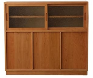 Gardeneea Aparador Tipo Buffet de Madera de Cerezo, aparador Sencillo de Estilo Chino (un Color, tamaño: 110 x 38 x 98 cm)