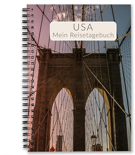 Calmondo USA Reisetagebuch | abwechslungsreiches Reisebuch Travel Journal Tagebuch für Amerika mit Reiseplanung | Perfektes New York Geschenk für Rundreise oder Städtetrip | Für 3 Wochen | DIN A5