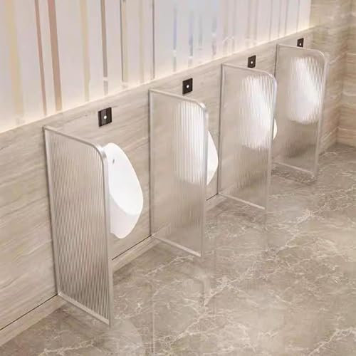 FLEPYHB Herren-Urinal-Sichtschutzwand mit Gehärtetem Glas, Edelstahl-WC-Trennwand, Urinal-Trennwand-Trennwand für Hotels, Schulen, Einkaufszentren