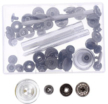 PERSELOSO 12sets Bottoni Automatici in Metallo Rivetti Rapidi Per Vestiti e Jeans Per Cucito Facile e Versatile Per Borse Scarpe e