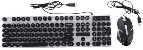 SHINEOFI Ensemble Clavier et Souris Gamer Rétroéclairé RGB Filaire, Design Punk pour Bureau et Gaming, Touches Mécaniques Simulées Ergonomiques, Couleur Noire