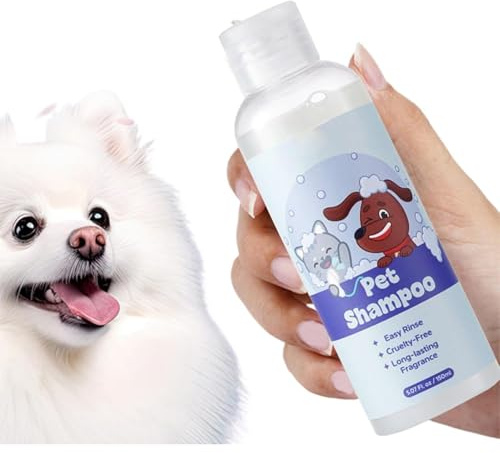 Hundeshampoo für kleine Hunde | 5,07 oz, natürlicher Duft, Conditioner für Welpen, Katzen, kleine Rassen, tränenfrei, 150 ml Hnp56 (White, 13.4cm)