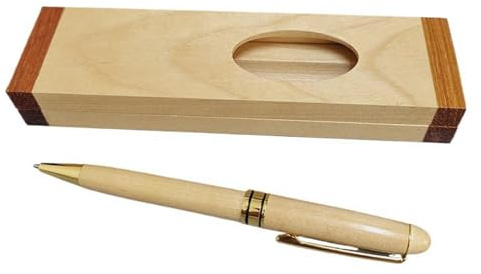 Juego de bolígrafos de madera de lujo, instrumento de escritura con estuche de almacenamiento, firma con clip de metal para hombres y mujeres, herramienta de escritura natural